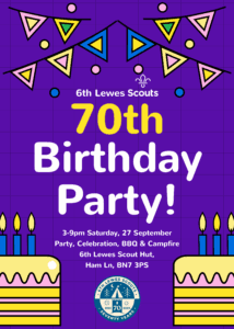 6th Scouts 70th Birthday Flyer